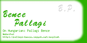 bence pallagi business card